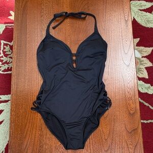 Lay Black Halter One-Piece Swimsuit